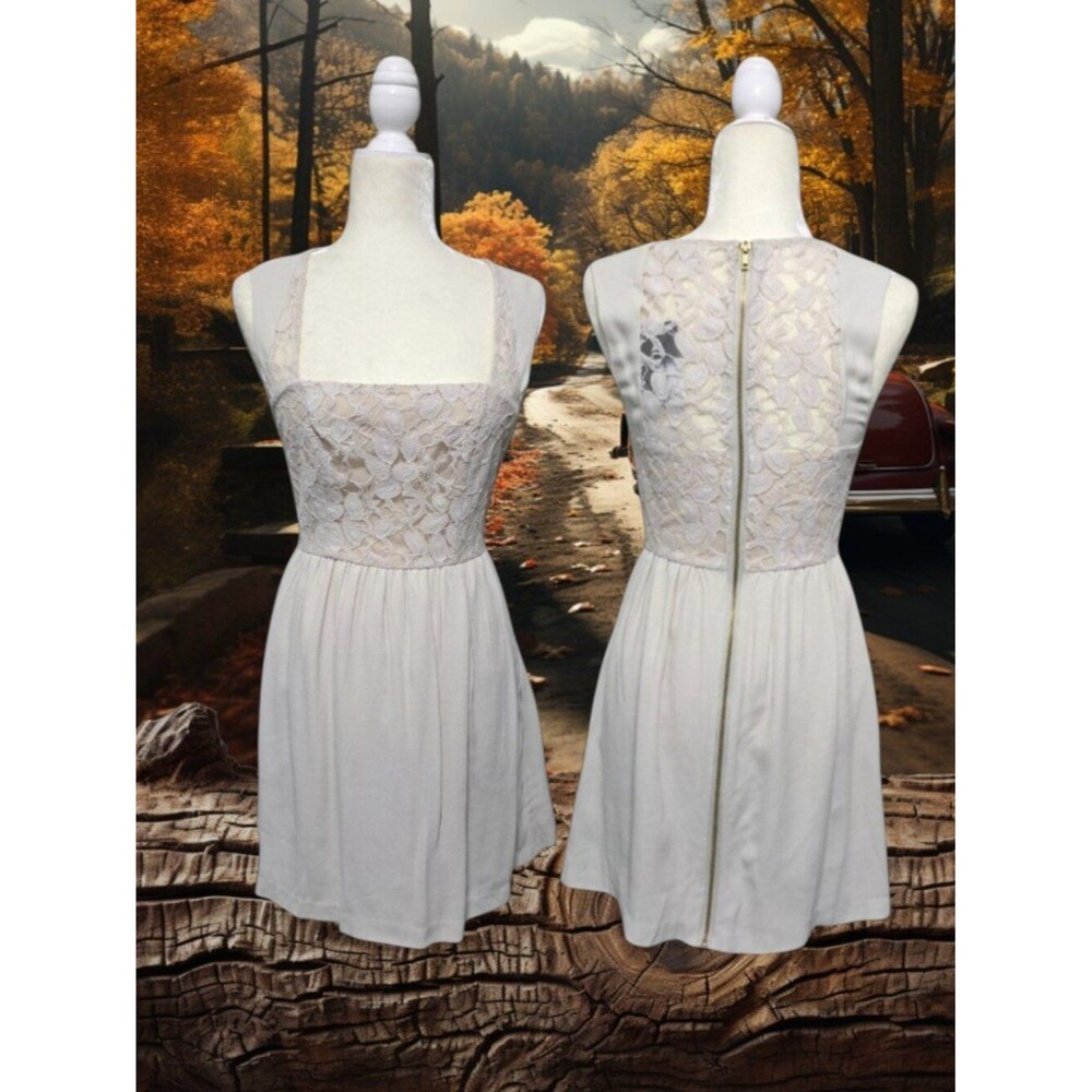 Urban Outfitters Cooperative Square Neck Lace Sleeveless Dress With Pockets Sz 2